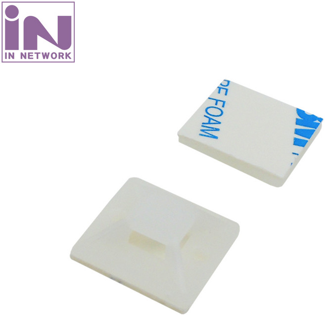 인네트워크 케이블타이 고정 마운트 50개 20x20mm IN-CMW20 부착형 3M 양면테이프