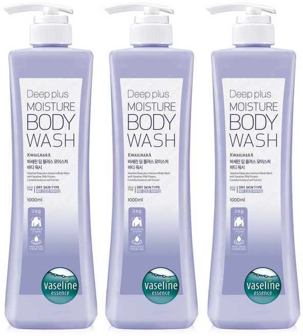 과일나라 바세린 딥 플러스 모이스처 바디워시, 3개, 1L