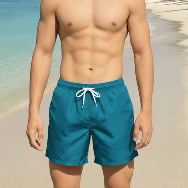 그레나 남자 비치웨어 반바지 레쉬가드팬츠 5부 바캉스룩 해변 빅사이즈, 워시드 블루