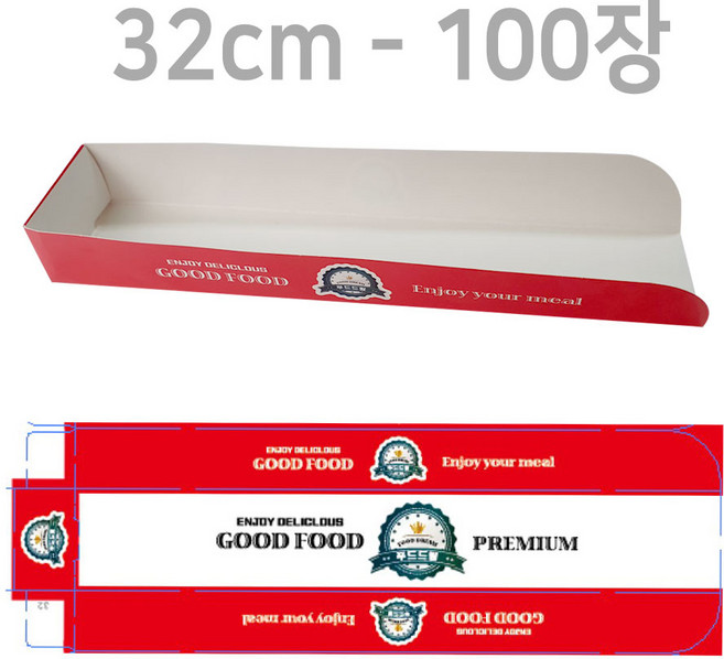 푸드드림 종이트레이 32cm 1묶음(약100여장), 1세트, 100개입