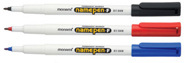 [감동] 모나미 3색 네임펜 F 3색 흑청적 3색, 흑청적 2세트