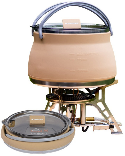 SW 캠핑 코펠 1L 백패킹 접이식 실리콘 포트 주전자 인덕션 버너 사용