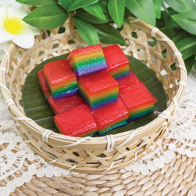 태국 무지개 레이어케이크 카놈찬 디저트, 1개