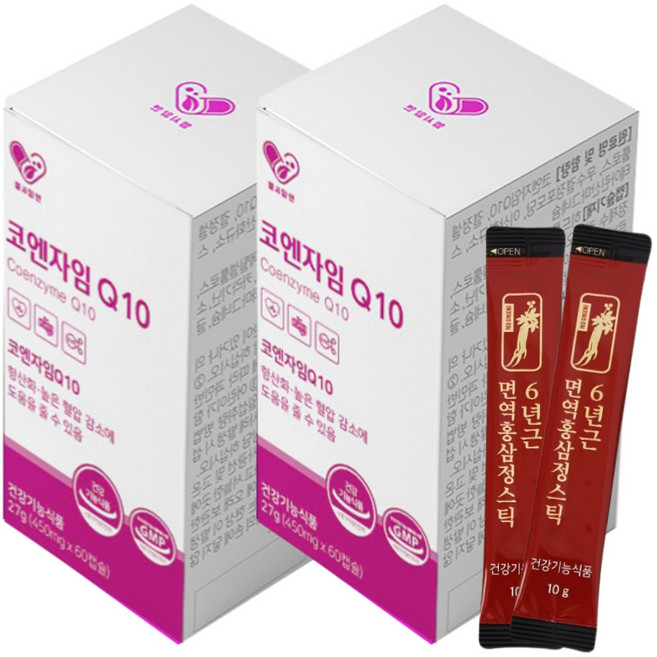 코엔자임Q10 혈압 감소도움 RG3 알지쓰리 홍삼 세트구성 식약청인증 에이치딜리버리, 2세트, 60회분