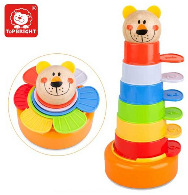 원목장난감시리즈 탑브라이트 동물 컵쌓기 8P, 1개