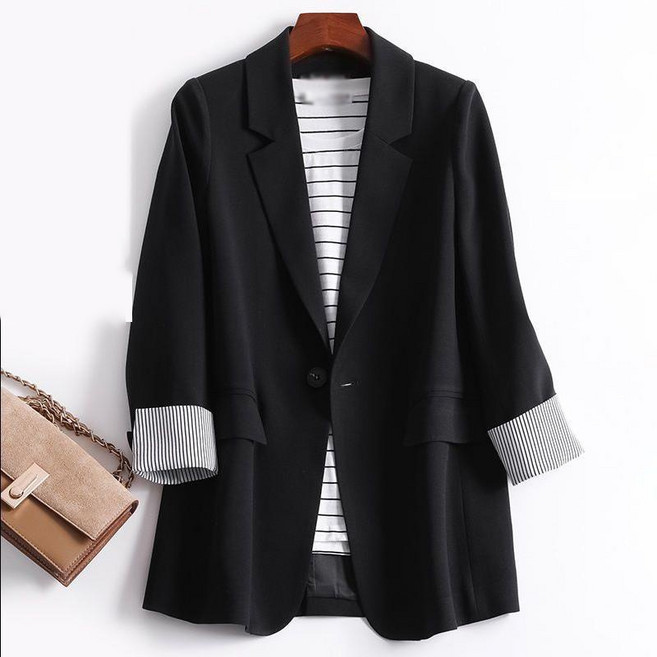 AOKADA 여성 봄 가을 루즈핏 롤업 정장 자켓 블레이저 재킷 오피스룩 출근룩