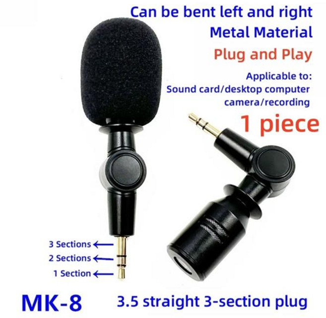 색소폰 무선 핀 마이크 미니 3.5mm 잭 사운드 카드 핸드폰 카메라 태블릿 소음 감소 소형 경량 휴대용 고감도, 04 MK-8-3 Sections, MK-8-3 Sections, 없음, 5) MK-8-3 Sections