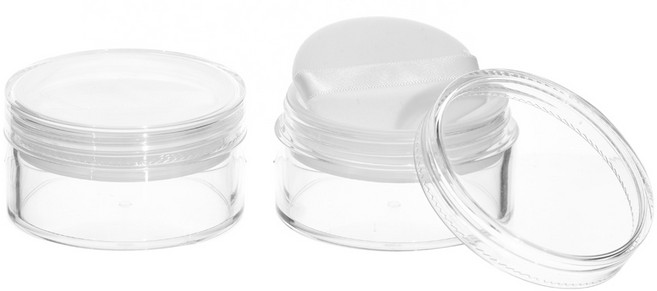 투명 파우더용기 20g 50g 허브스프레이, 투명 파우더용기 50g (퍼프있음), 1개