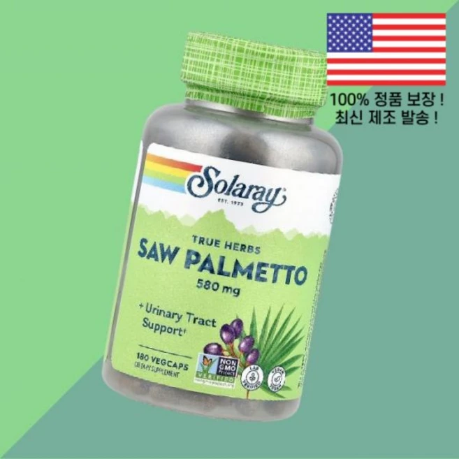 솔라레이 트루 허브 쏘팔메토 소팔메토 쏘팔매토 쏘팔매트 580mg 식물성 베지캡슐 180정 Solaray True Herbs Saw Palmetto 180 VegCaps, 1, 솔라레이 트루 허브 쏘팔메토 580mg 식물성 베지캡슐 - 쿠팡