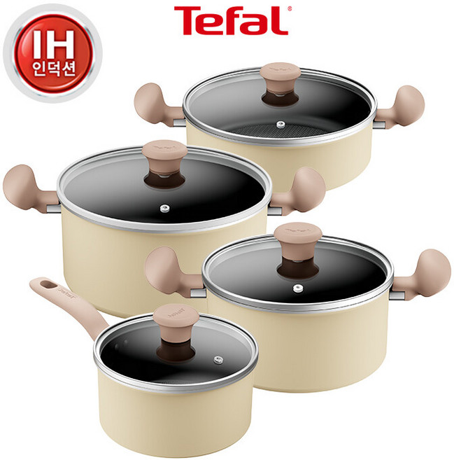 테팔 인덕션 데이지 4종(편수18+양수20+양수24+전골24), 1세트, 혼합색상
