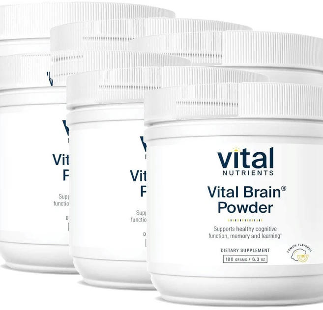 바이탈 뉴트리언츠 바이탈 브레인 파우더 포스파티딜세린 아세틸-L-카르니틴 레몬맛 Vital Nutrients Vital Brain Powder, 180g, 6개 - 쿠팡