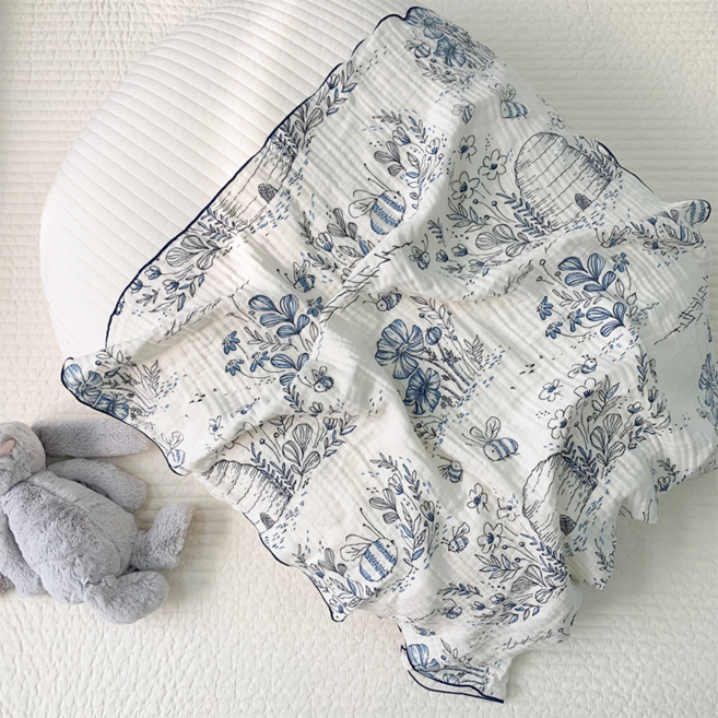 어텀31 인견 거즈 블랭킷 낮잠이불, 블루