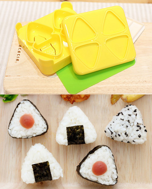 미니 삼각김밥틀만들기 김커터포함, 옐로우, 1개