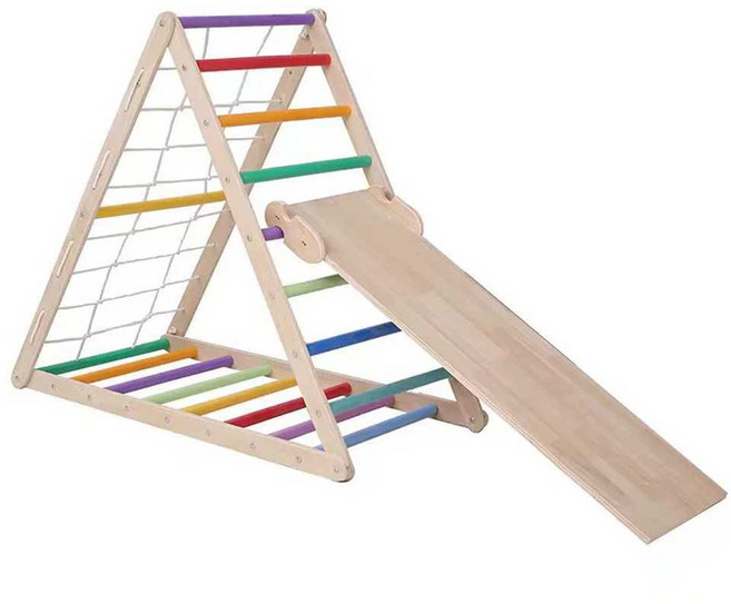 실내 구름사다리 놀이방 카페 컬러 놀이 높은 원목, 1개, 삼각대 타입 A