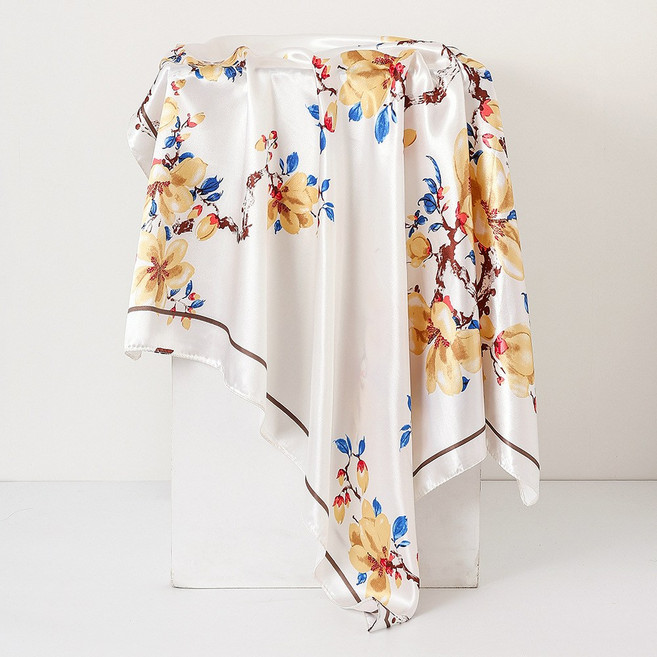 新款春秋媽媽絲巾杭州絲綢特價90cm大方巾廠家直銷印花薄圍巾披肩