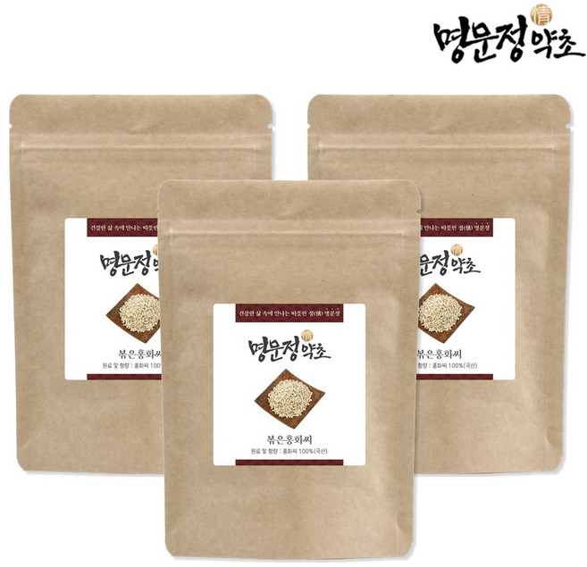 명문정약초 볶은 홍화씨 가루 국산, 150g, 3개