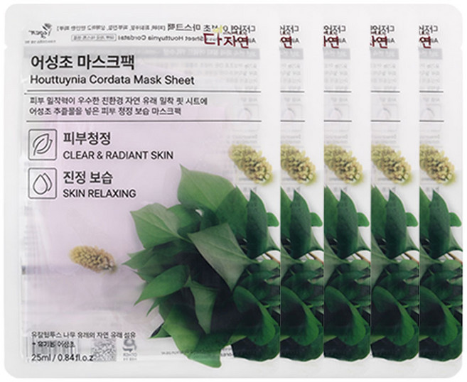 다자연 어성초 마스크팩, 1개입, 5개