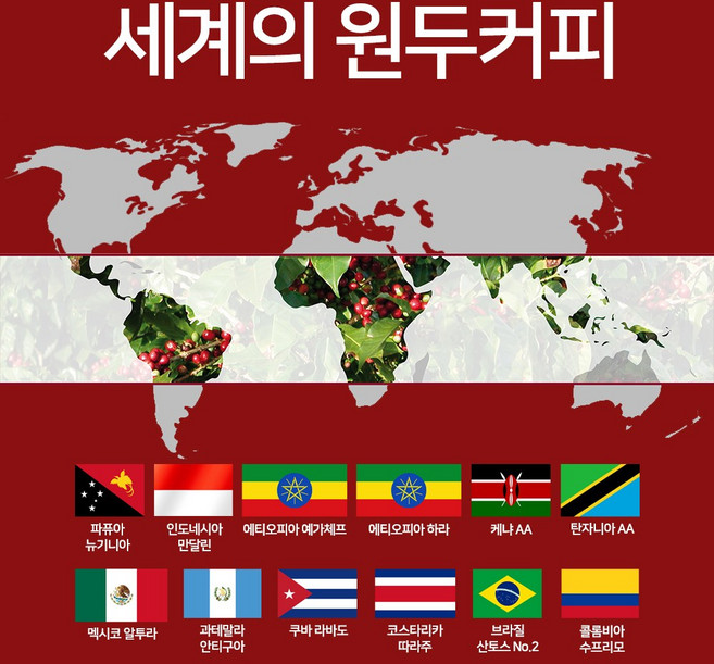 디애플스토리 당일로스팅 원두 2종 골라담기(200g*2봉) /, 에티오피아 예가체프, 케냐AA, 홀빈(분쇄안함), 200g