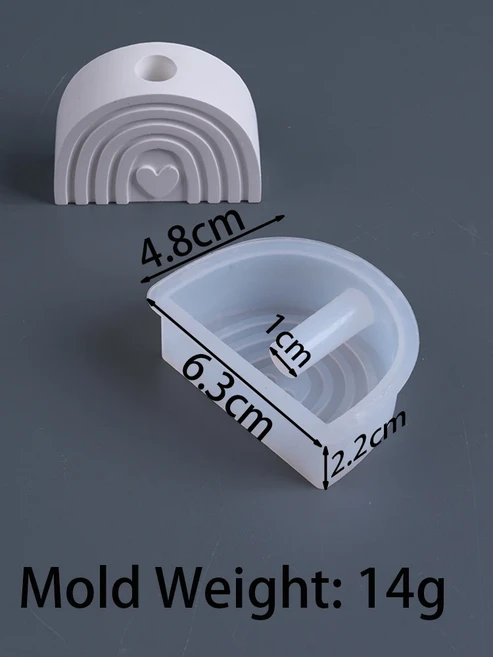 꽃병 석고 장식 실리콘 금형 DIY 작은 집 무지개 심장 꽃 꽃 냄비 석고 공예 금형 홈 장식 삽입, 01 rainbow