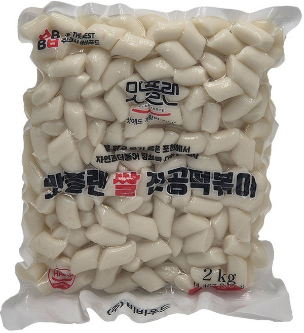 [낱개] 맛플랜 비비푸드 쌀 진공 떡볶이 떡 (절단) 2kg