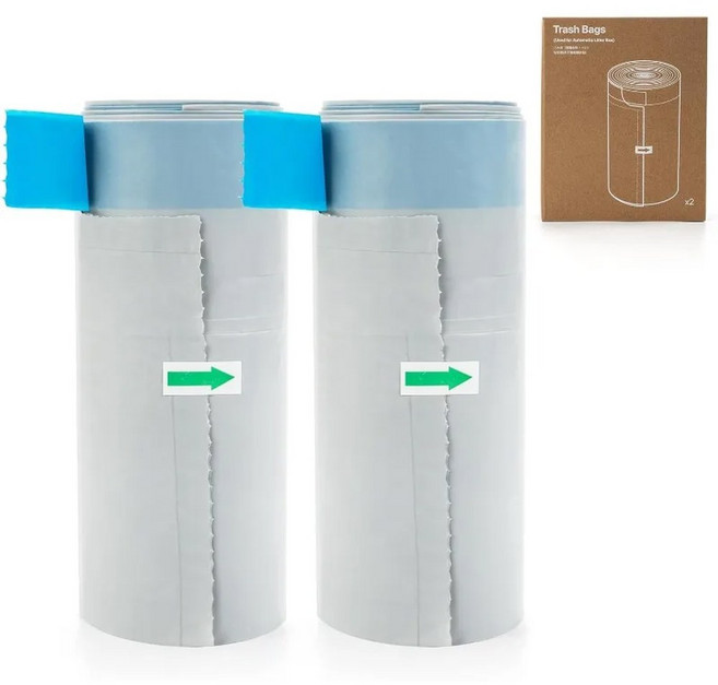 교체 쓰레기 봉투 가방 자체 쓰레기통 청소 고양이 30개 M1 상자용, 2 rollers