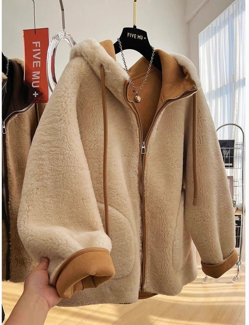 쩐쿠 여성 캐주얼 데일리 털 집업 자켓 K0282