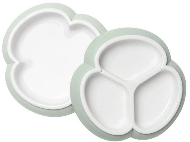 BabyBjörn 아기 접시 세트 2팩 파우더 블루, 파우더 그린