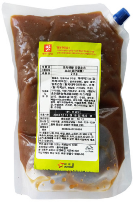 [먹깨비네] 아워홈 오리엔탈 파닭소스 2kg, 1개