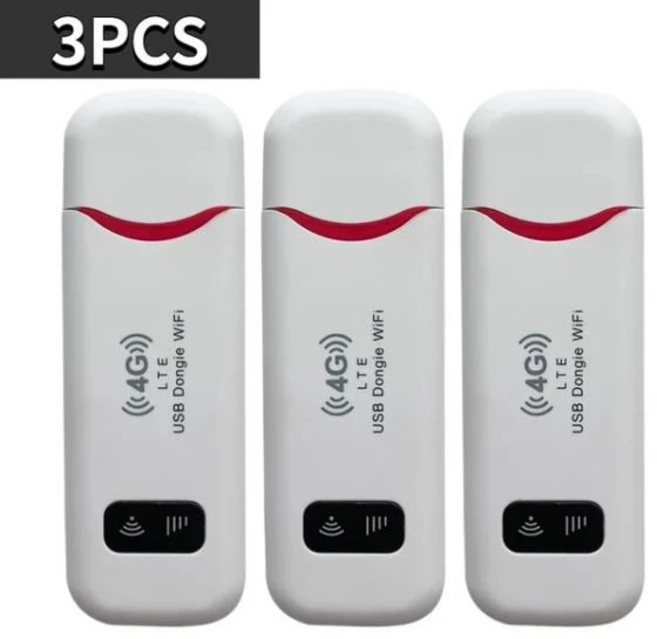 4G LTE USB WiFi 모뎀 150mbps 휴대용 4G 라우터 휴대용 여행 핫스팟 미니, 17 3PCS White Red, 3개 - 쿠팡