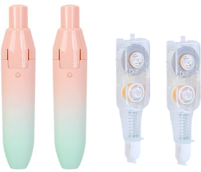 에오시르 노크식 수정테이프 2p + 리필 2p, 1세트, 피치 그린