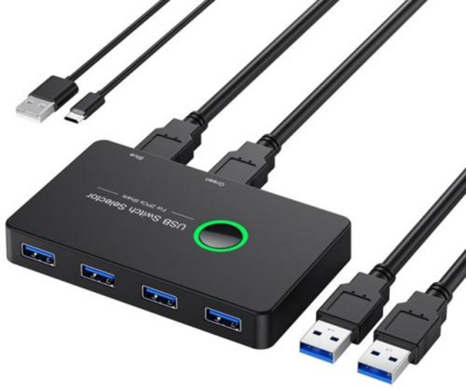 USB 3.0 KVM USB 스위처 키보드 마우스 프린터용 플라스틱 USB 스위처 Mi Box 2PC 포트 공유 4PC 장치 USB 허브