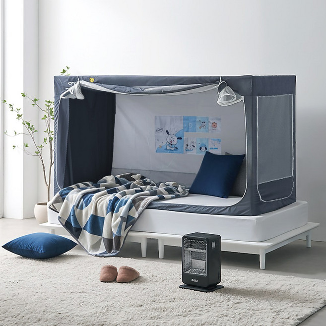 포담포담 1인용 사각형 침대용 수면돔텐트