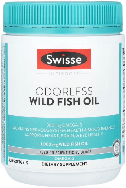 스위스 Ultiboost 무향 야생 피쉬 오일 1 000mg 소프트젤 400정 SWW-85812, 1개