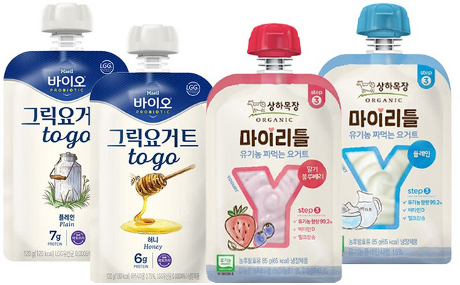 매일바이오 그릭요거트투고120g 플레인2+허니2+마이리틀요거트85g 딸기블루베리2+플레인2/냉장무배, 120g