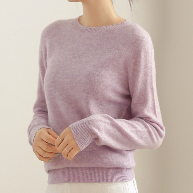 클레이스 울100% 캐시미어 호주산 양모 여성 라운드넥 니트