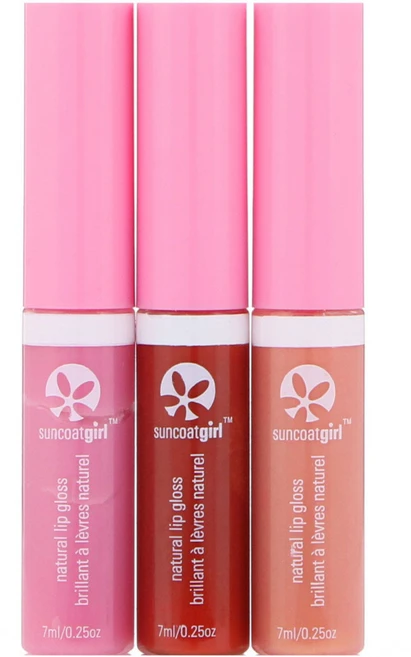 SuncoatGirl 올 내추럴 립글로스 3개 세트 각 7ml(0.23oz) 2팩, 1개 - 쿠팡