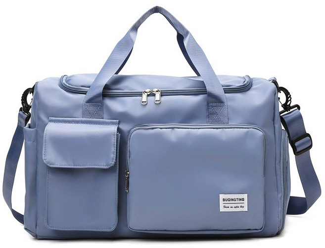 多功能健身包 乾濕分離獨立鞋倉設計 大容量旅行收納 瑜伽訓練待產包, 迷霧藍, 1個