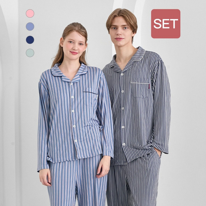 애니바디 피치기모가공으로 얇으면서 보온성 신축성이뛰어난 9부파자마세트 온가족 커플템 2001부평점