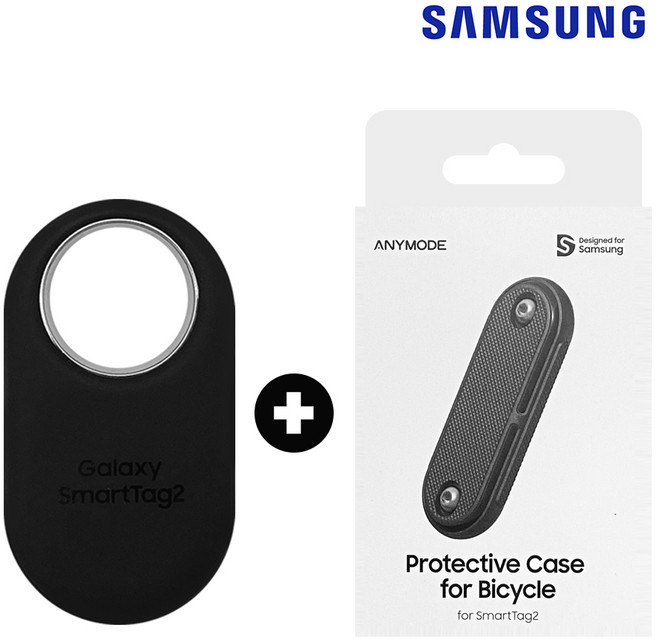 삼성 정품 갤럭시 스마트태그2 위치 추적기 트래커 분실방지 배회감지기 강아지 자전거 미아방지 EI-T5600, 1개, 스마트태그2(블랙)+자전거 케이스