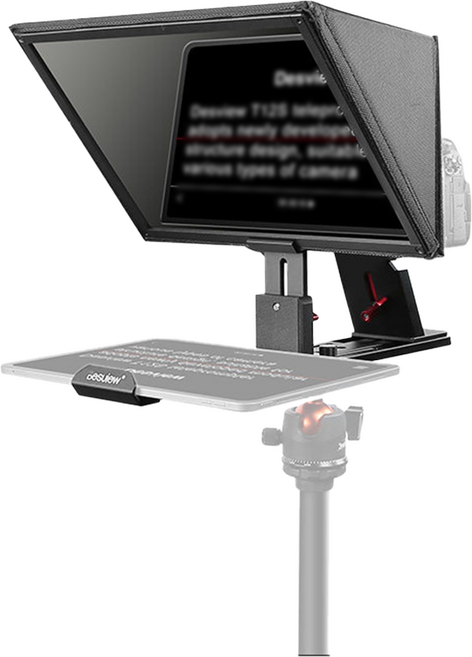 데스뷰 T12S 태블릿 스마트폰 거치 휴대용 텔레프롬프터 12.9인치 브이로그 방송용 촬영 DSLR 미러리스, 1개