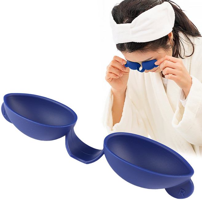 씨클 실리콘 휴대용 눈세척기 눈이물감 눈건조 눈기름샘청소, 1개, 네이비