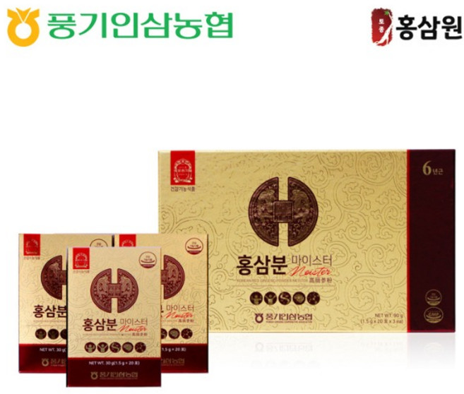 홍삼원 홍삼분 마이스터 1.5 60포 풍기인삼농협, 1