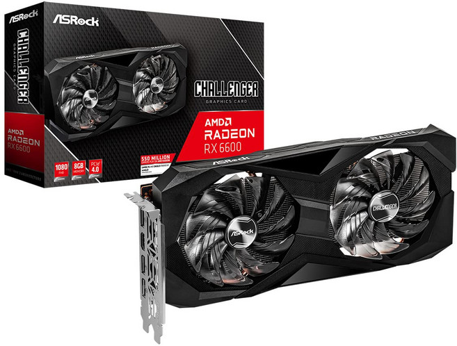 ASRock 그래픽 보드 AMD Radeon RX6600 GDDR6 8GB 탑재 모델 RX6600 CLD 8G, 상세페이지 참조