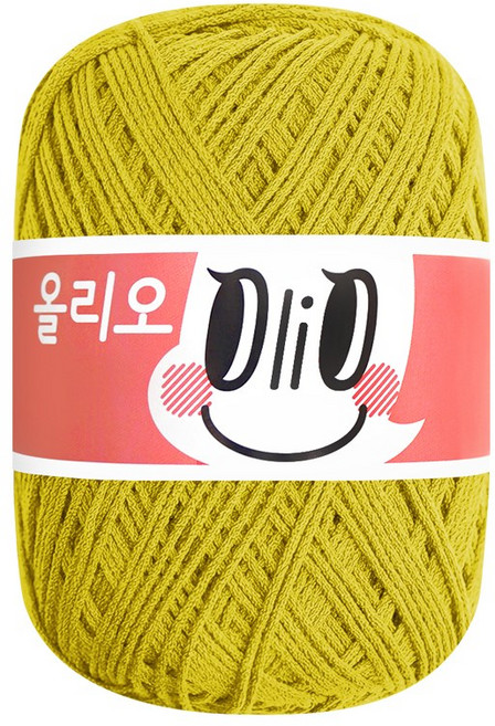 [삼성모사 10+1] 올리오 유연하고 탄탄한 뜨기 편한 실 (큐프라 50%+아크릴 30%+폴리아마이드 20%), 712 옐로우그린, 1개