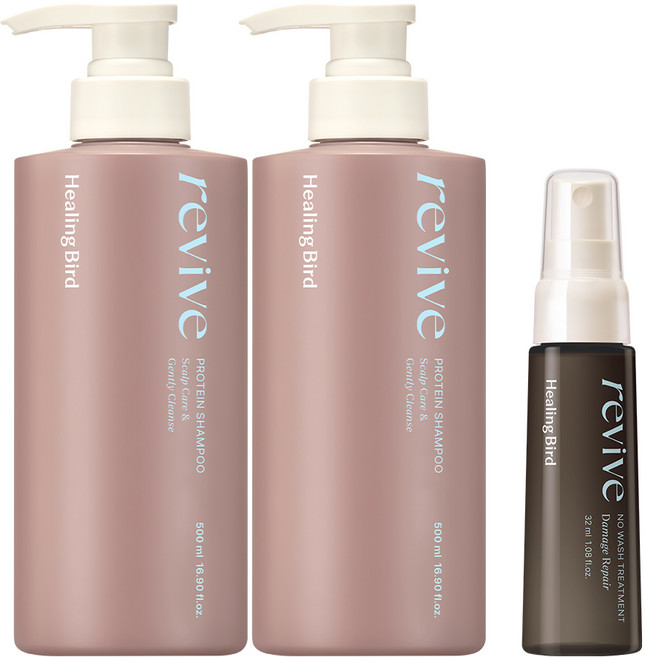 [1+1] 힐링버드 리바이브 단백질 샴푸, 2개, 500ml