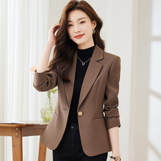 여성용 가을 빅사이즈 정장 점퍼 슬림핏 긴팔 직업 자켓