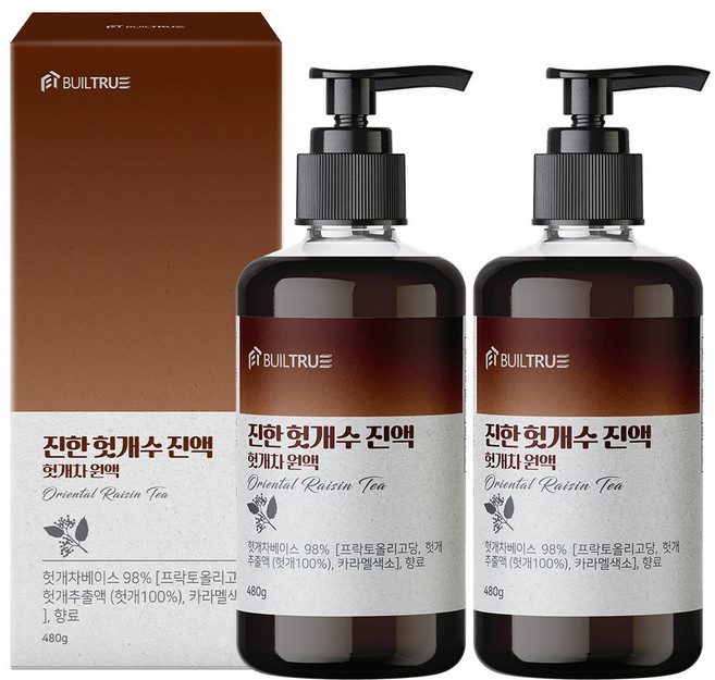 빌트루 진한 헛개수 진액 헛개차 원액, 2개, 480g