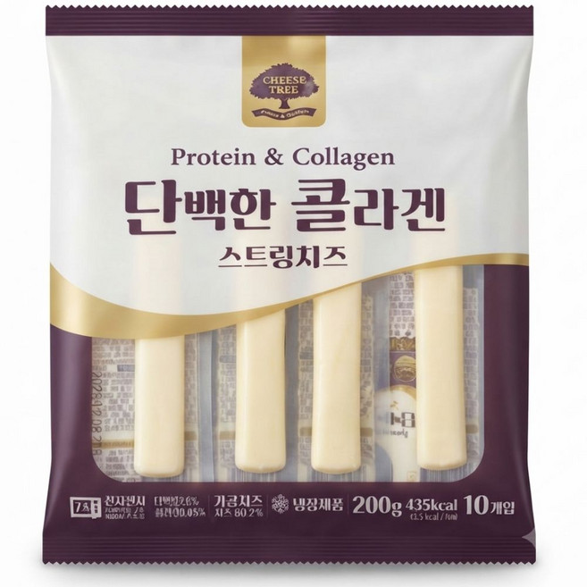 치즈트리 단백한 콜라겐 스트링치즈, 3개, 200g