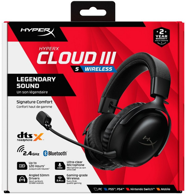 HyperX Cloud III S Wireless 雙模無線電競耳機 200小時續航 DTS音效 黑色