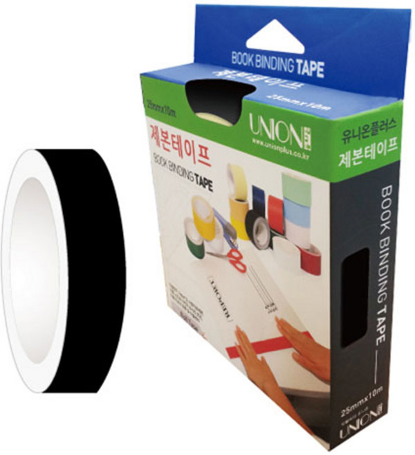 제본테이프(25mm×10m_검정)-갑(8개입), 본상품선택